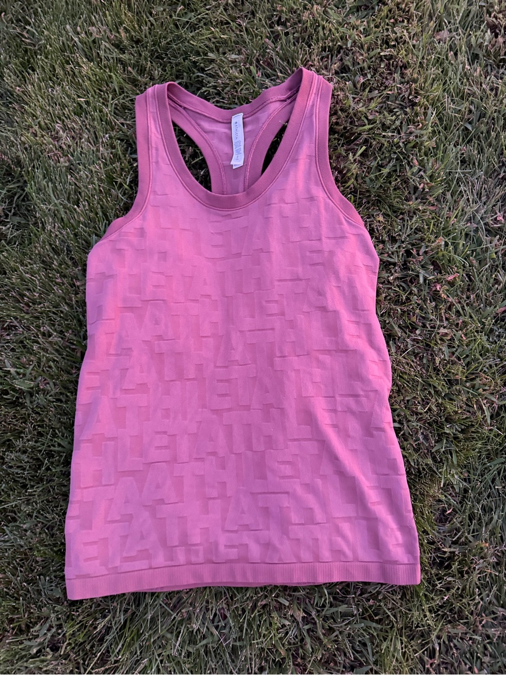 Athleta Momentum Pink/Mauve Racerback Tank Top Stretch Breathable Womens S